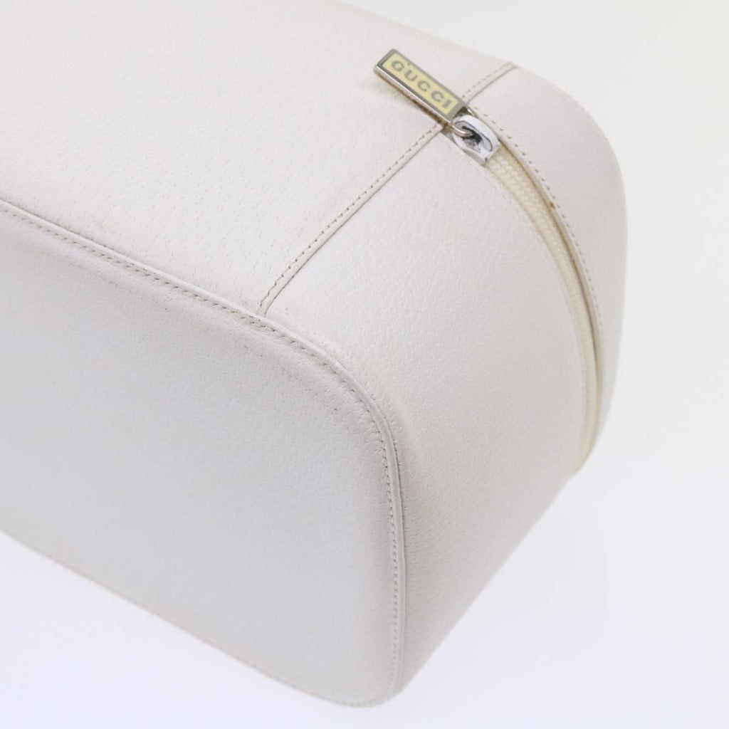 GUCCI Vanity Cosmetic Pouch Leather White 03917050710  bs6557