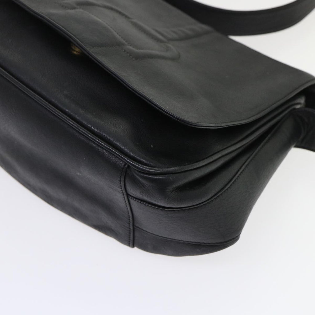 GUCCI Shoulder Bag Leather Black  bs6638