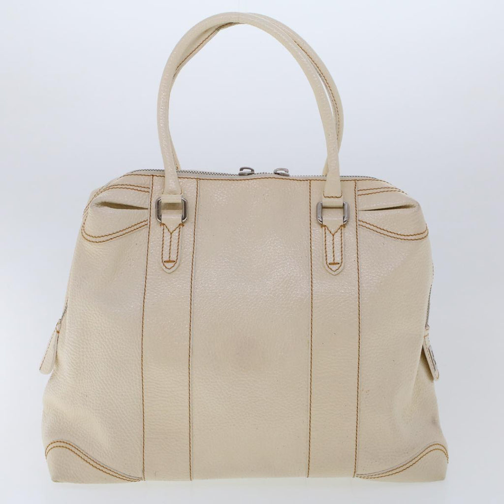 FENDI Hand Bag Boston Bag Leather 2Set Brown White  bs6797