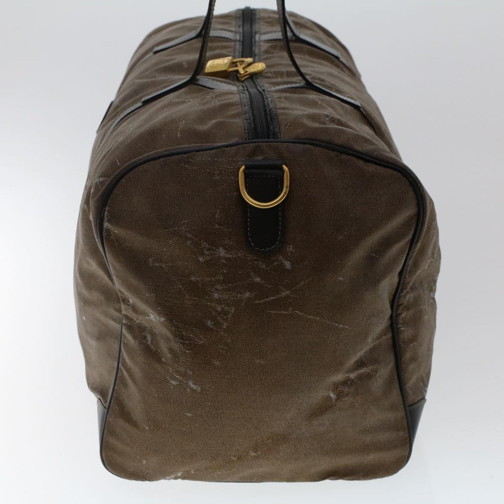 FENDI Hand Bag Boston Bag Leather 2Set Brown White  bs6797