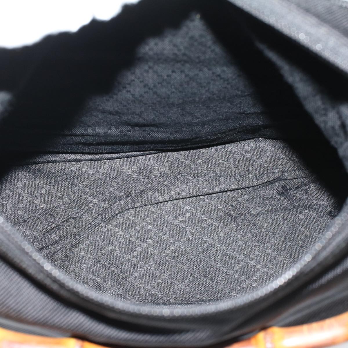 GUCCI Bamboo Shoulder Bag Nylon Black 000205805095  bs6818
