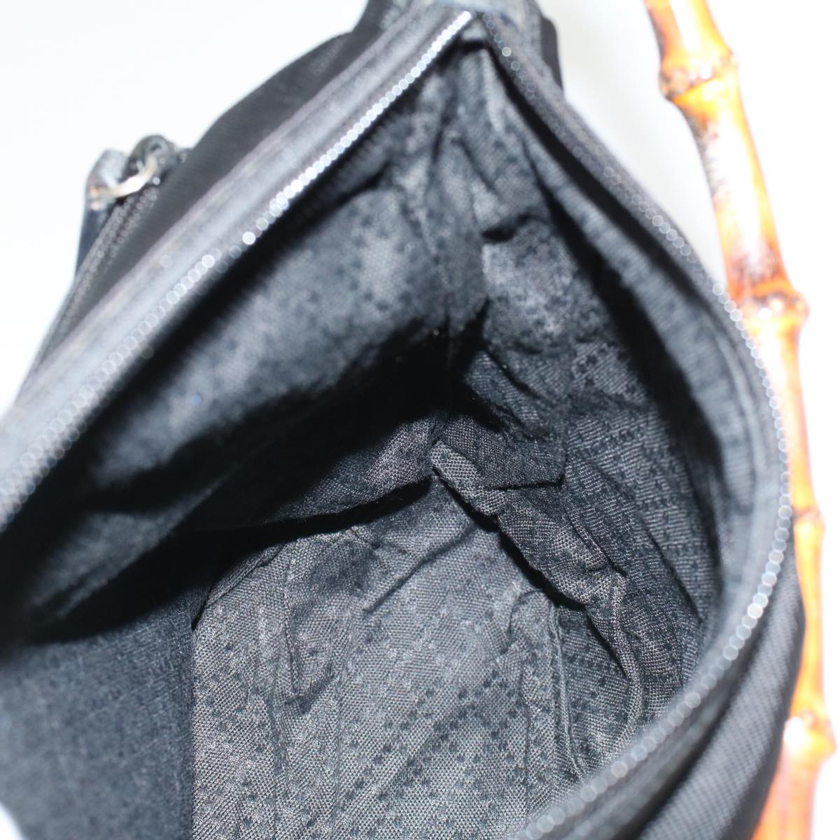 GUCCI Bamboo Shoulder Bag Nylon Black 000205805095  bs6818