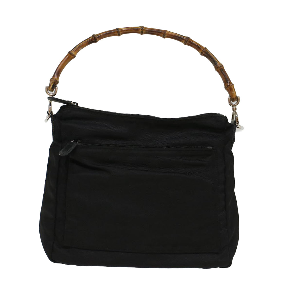 GUCCI Bamboo Shoulder Bag Nylon Black 000205805095  bs6818
