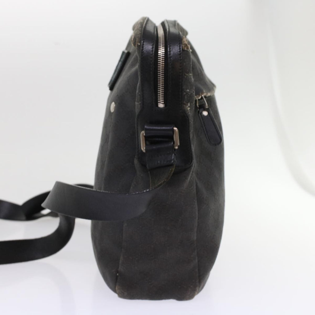 GUCCI GG Canvas Shoulder Bag Coated Canvas Leather 2Set Black Beige  bs7126