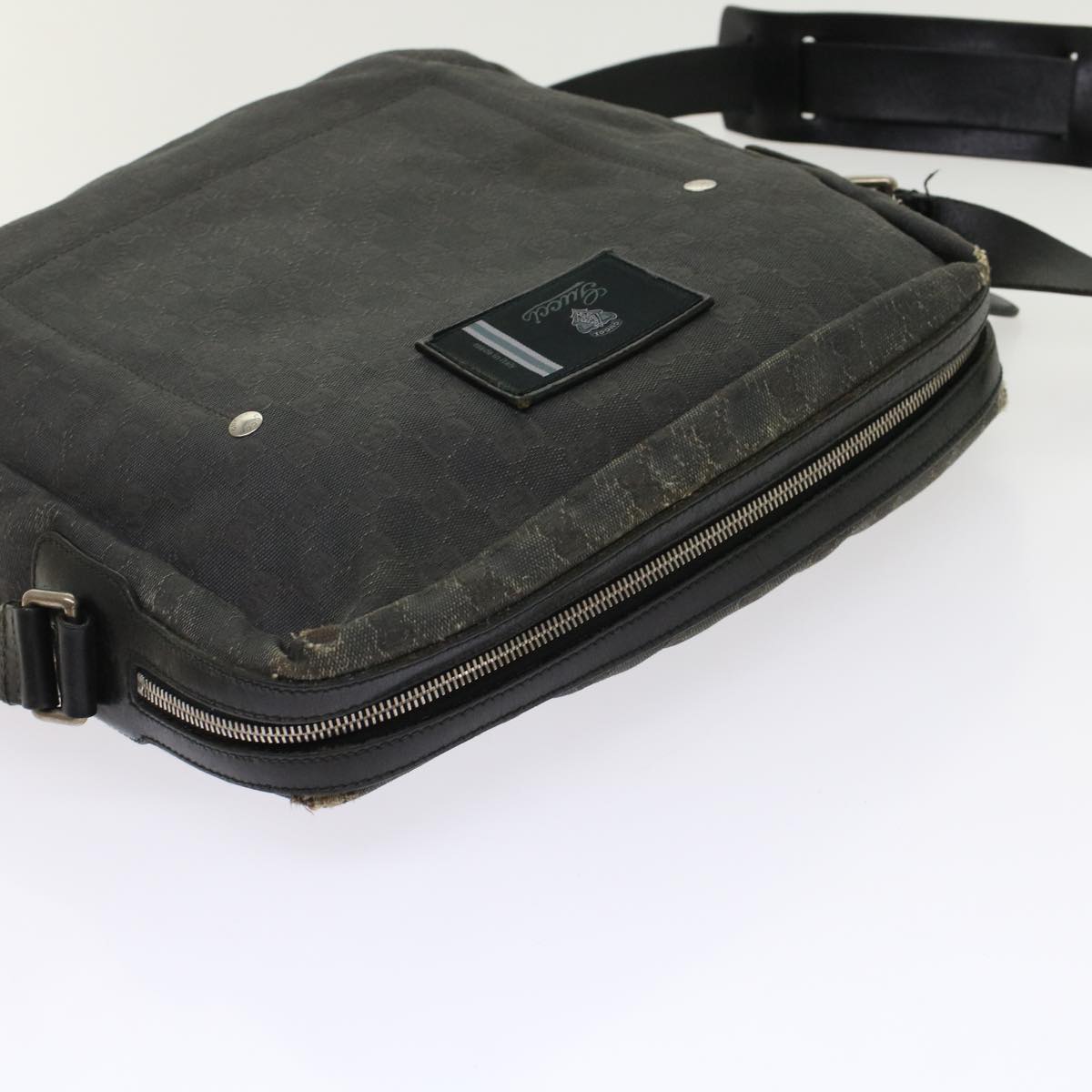 GUCCI GG Canvas Shoulder Bag Coated Canvas Leather 2Set Black Beige  bs7126