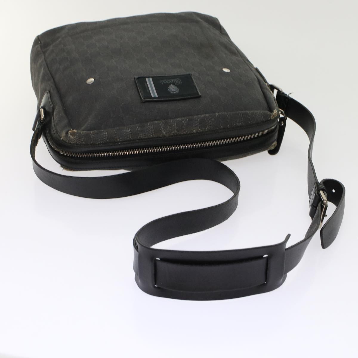GUCCI GG Canvas Shoulder Bag Coated Canvas Leather 2Set Black Beige  bs7126