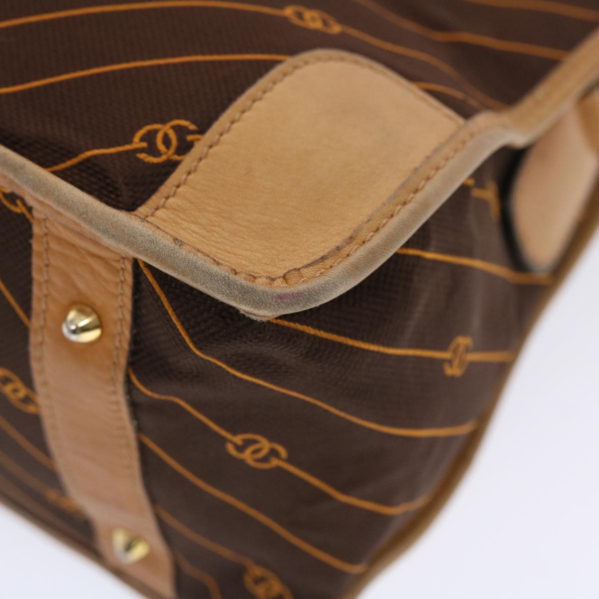 GUCCI Hand Bag Canvas Leather Brown  bs7158