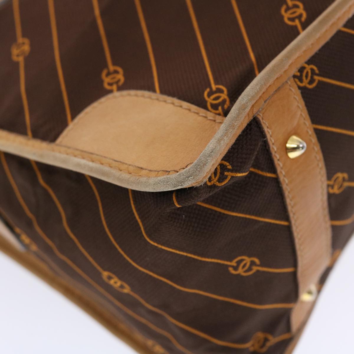 GUCCI Hand Bag Canvas Leather Brown  bs7158