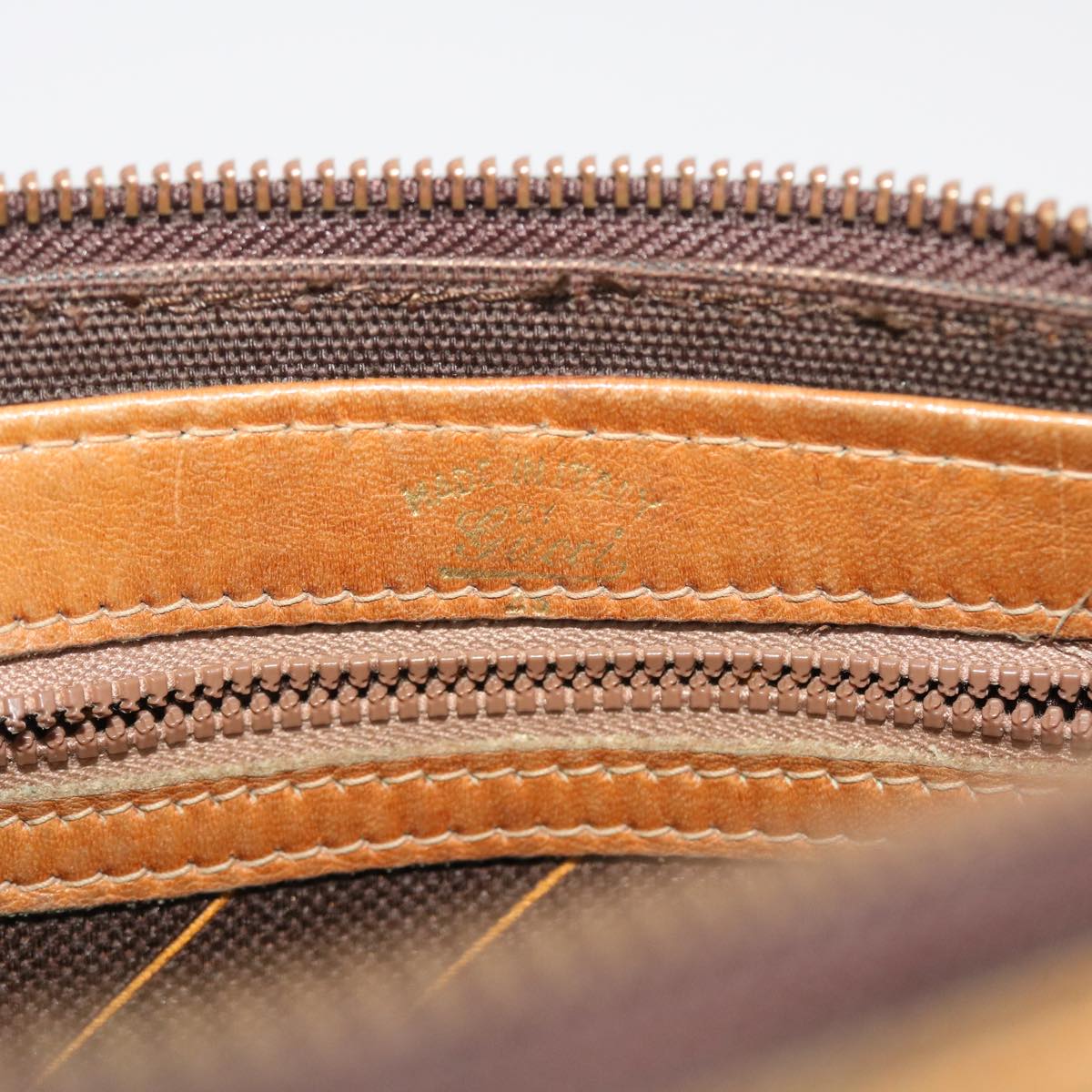 GUCCI Hand Bag Canvas Leather Brown  bs7158