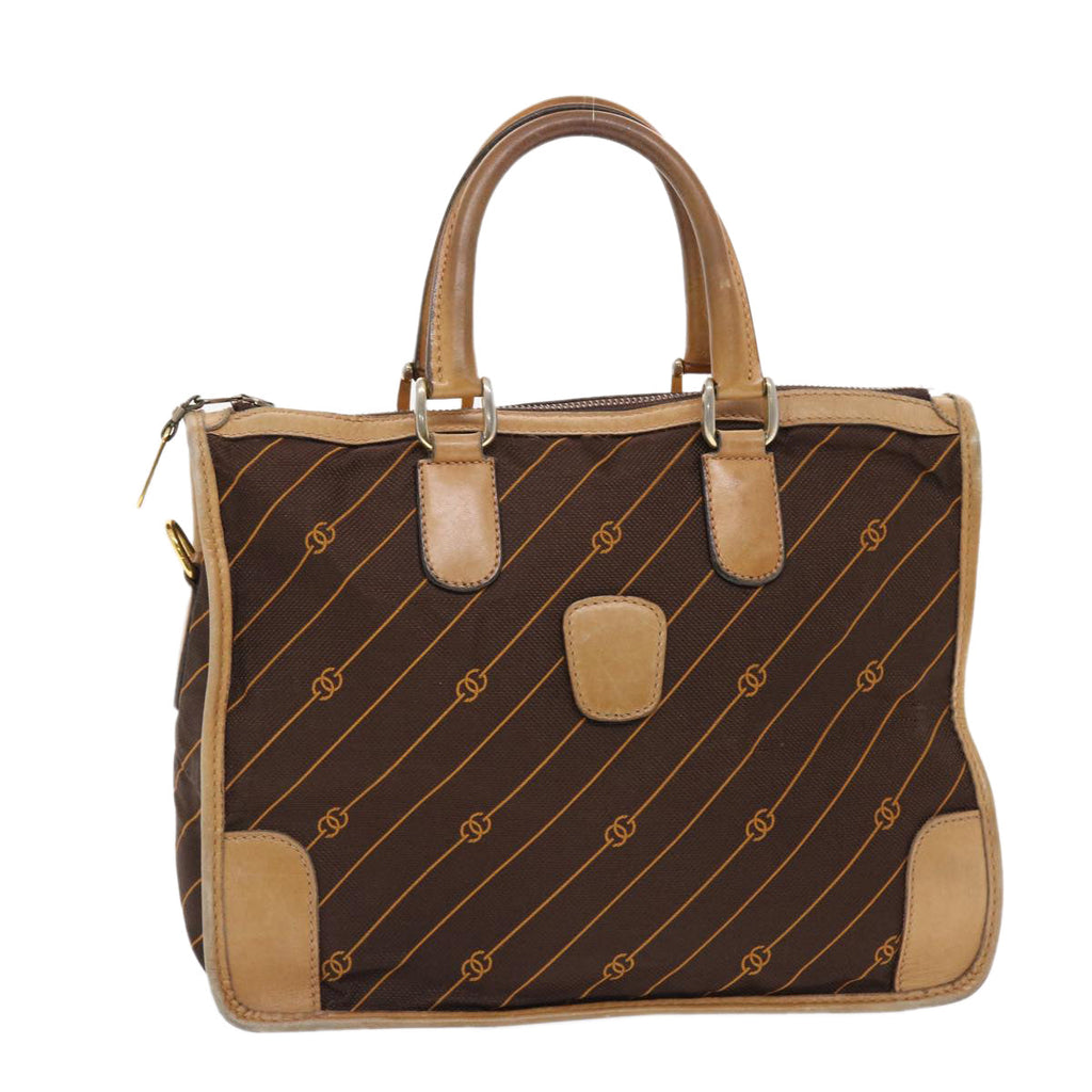 GUCCI Hand Bag Canvas Leather Brown  bs7158