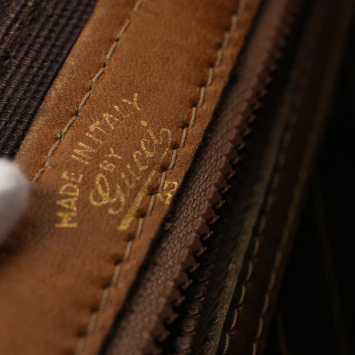 GUCCI Hand Bag Canvas Leather Brown  bs7158