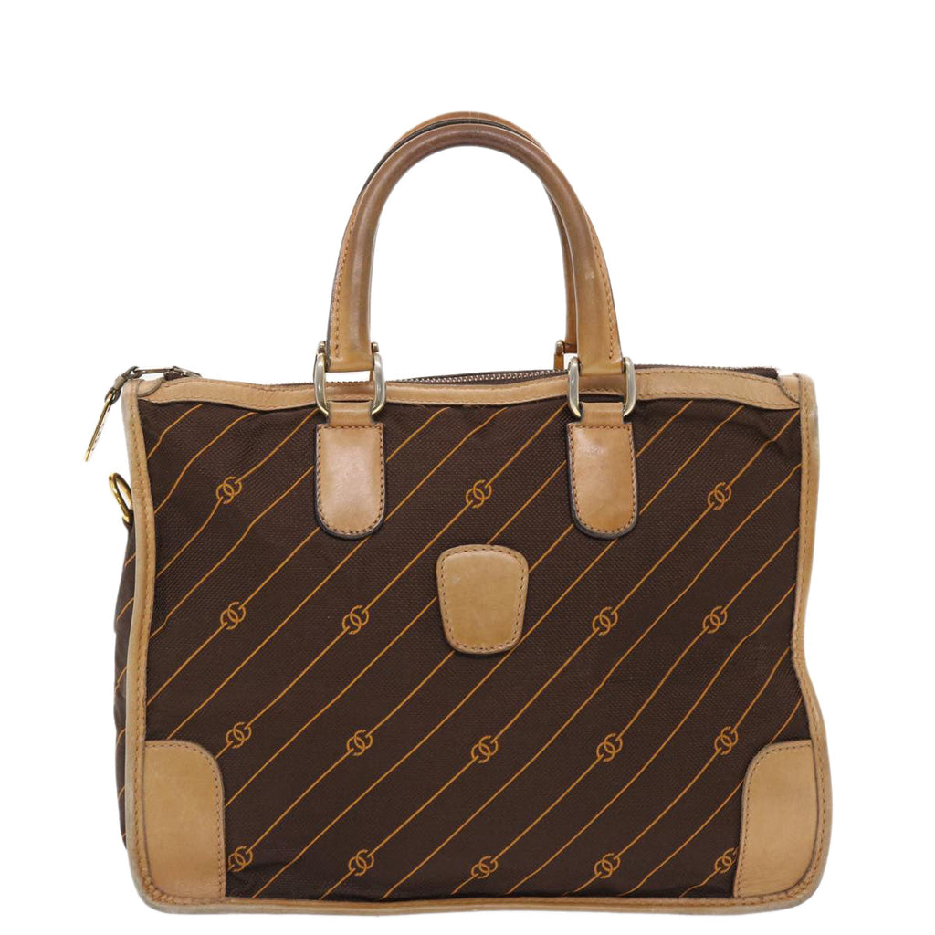 GUCCI Hand Bag Canvas Leather Brown  bs7158