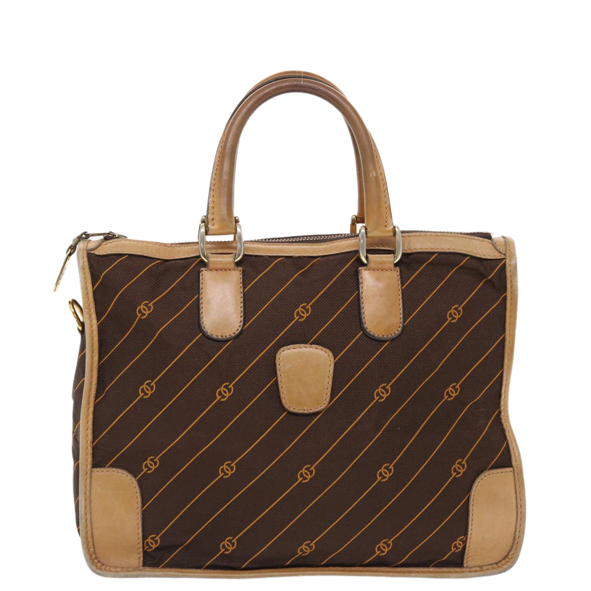 GUCCI Hand Bag Canvas Leather Brown  bs7158
