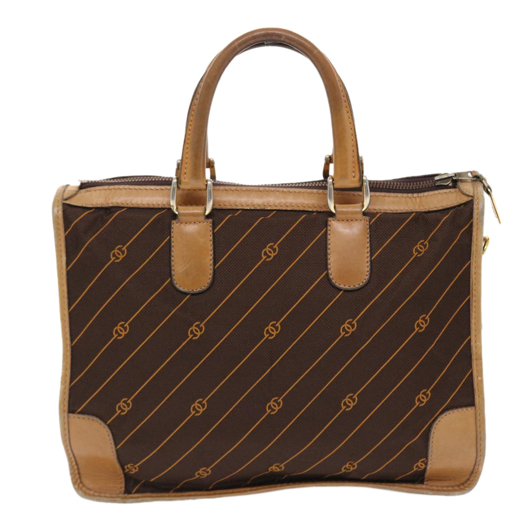 GUCCI Hand Bag Canvas Leather Brown  bs7158