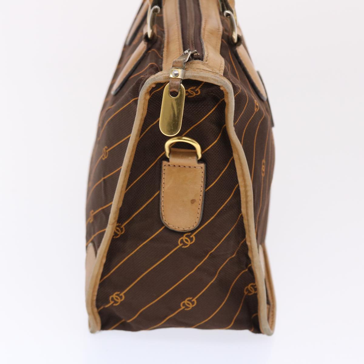 GUCCI Hand Bag Canvas Leather Brown  bs7158