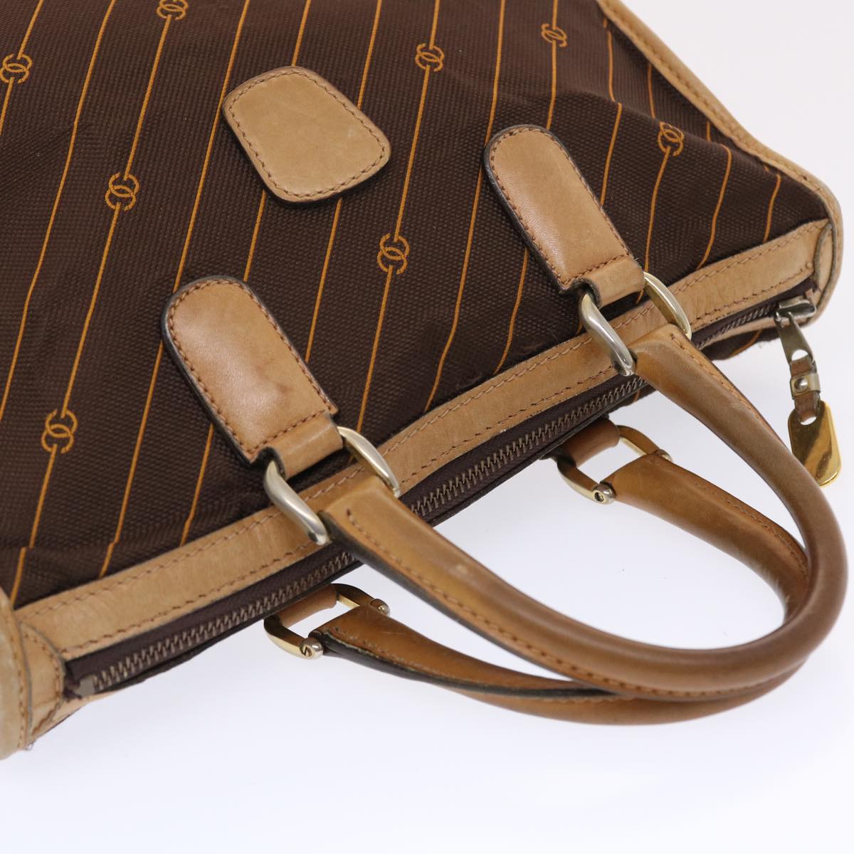 GUCCI Hand Bag Canvas Leather Brown  bs7158