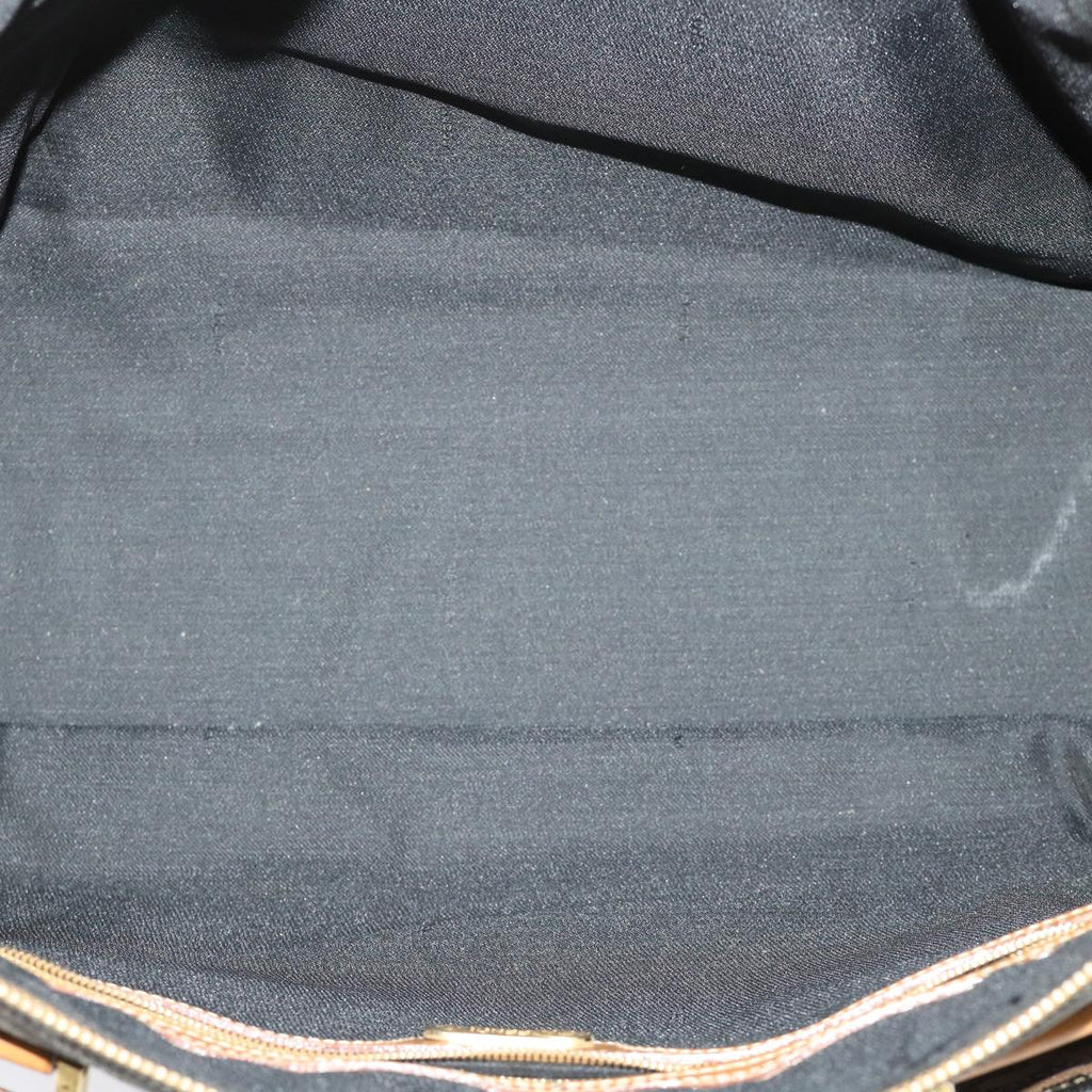 FENDI Pecan Canvas Shoulder Bag Black Brown  bs7192