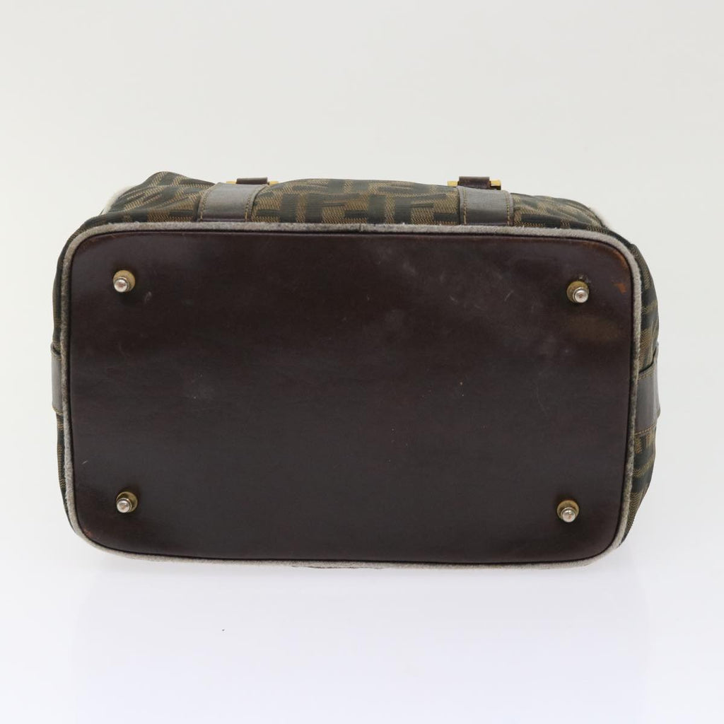 FENDI Zucca Canvas Hand Bag Black Brown  bs7220