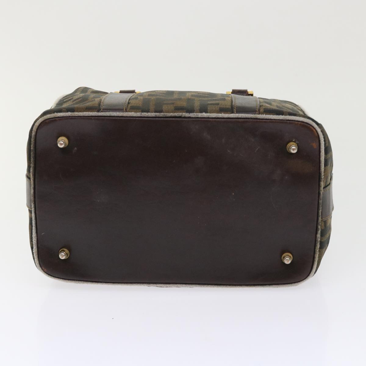 FENDI Zucca Canvas Hand Bag Black Brown  bs7220
