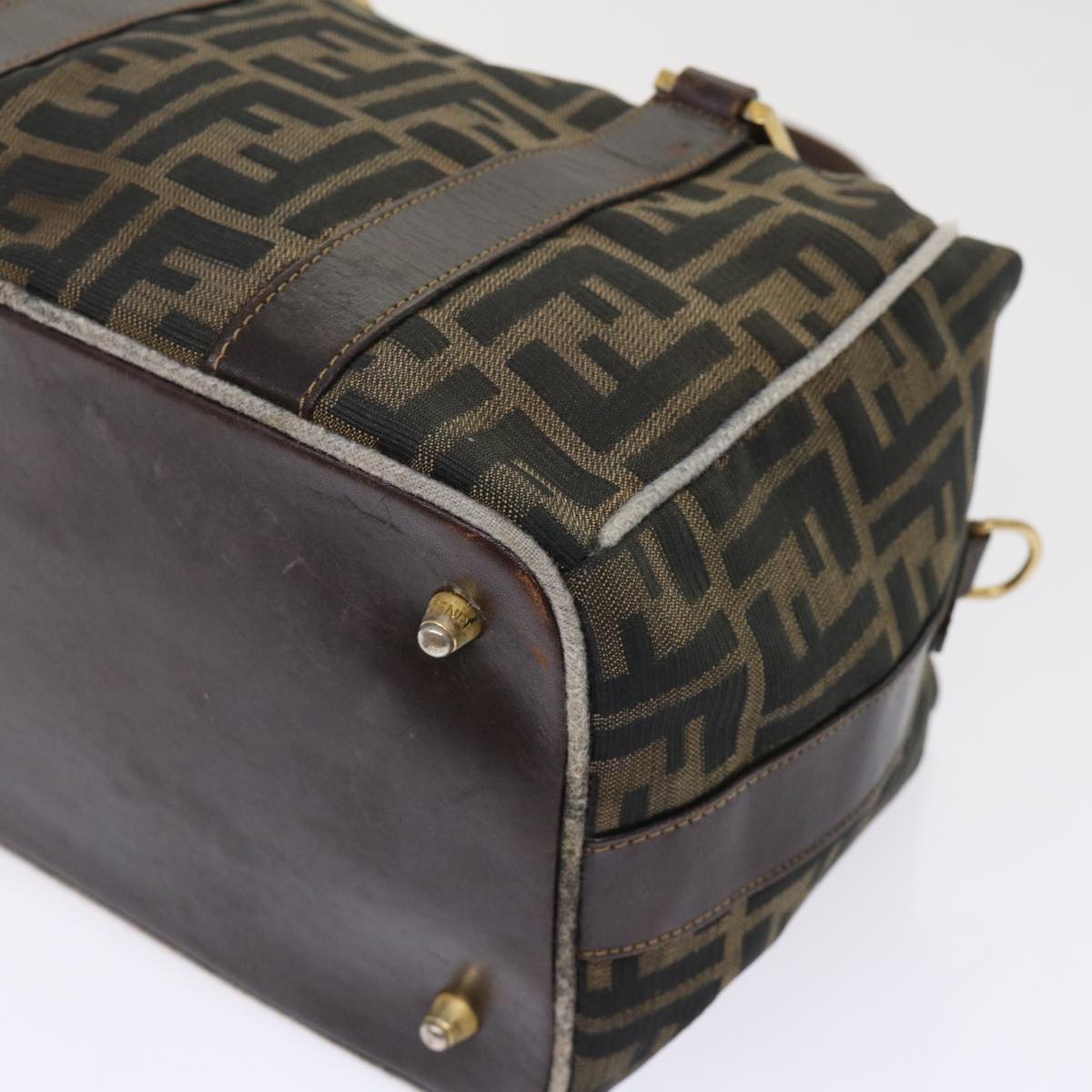 FENDI Zucca Canvas Hand Bag Black Brown  bs7220