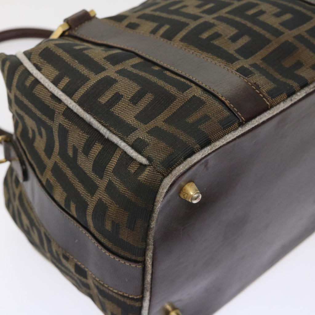 FENDI Zucca Canvas Hand Bag Black Brown  bs7220