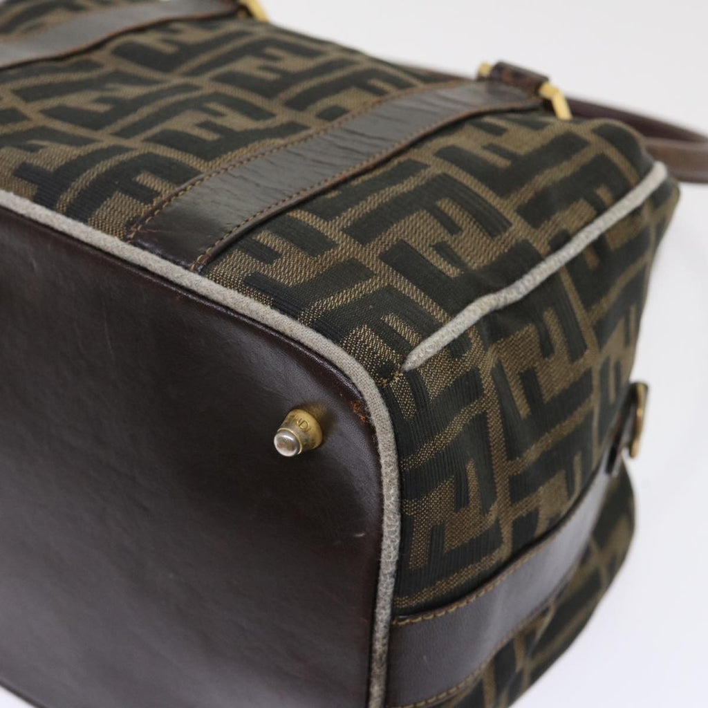 FENDI Zucca Canvas Hand Bag Black Brown  bs7220