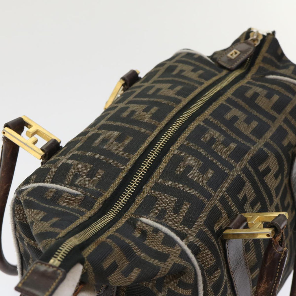 FENDI Zucca Canvas Hand Bag Black Brown  bs7220