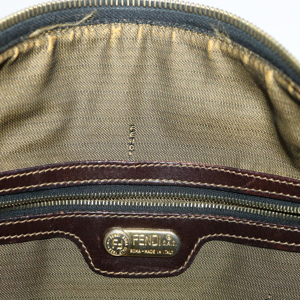 FENDI Zucca Canvas Hand Bag Black Brown  bs7220