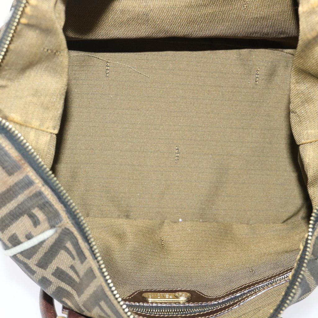 FENDI Zucca Canvas Hand Bag Black Brown  bs7220