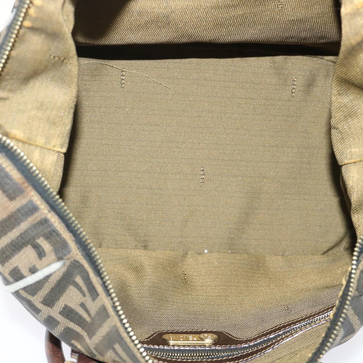 FENDI Zucca Canvas Hand Bag Black Brown  bs7220