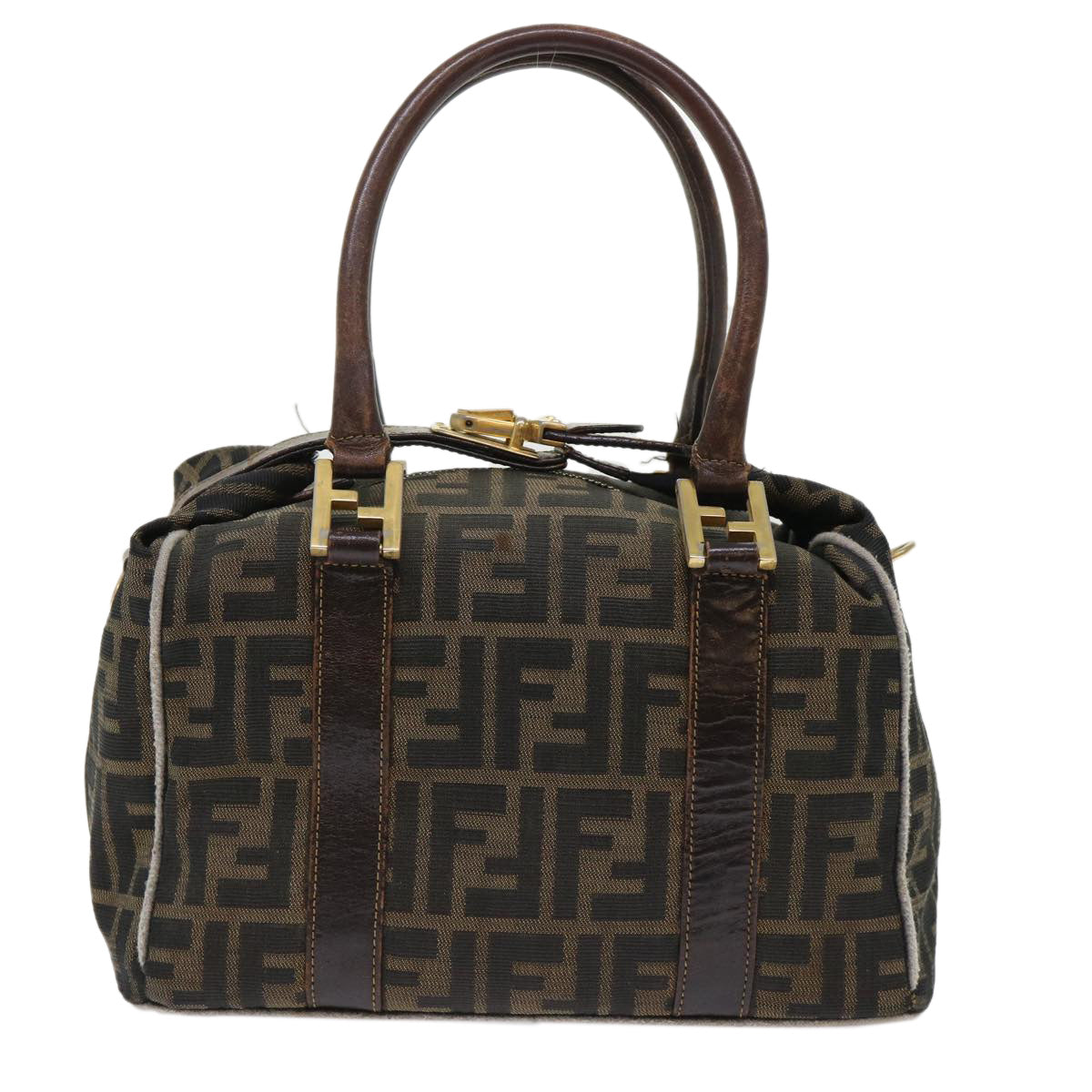 FENDI Zucca Canvas Hand Bag Black Brown  bs7220