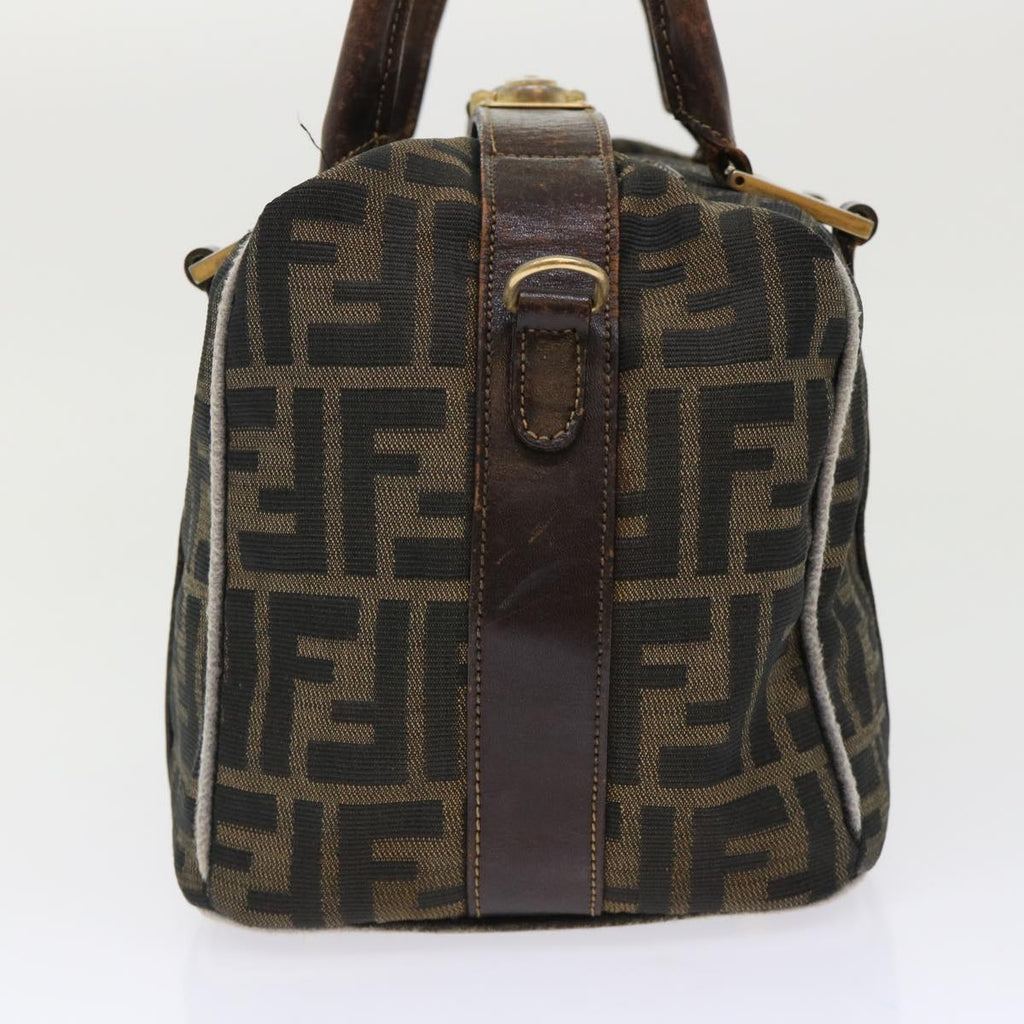FENDI Zucca Canvas Hand Bag Black Brown  bs7220