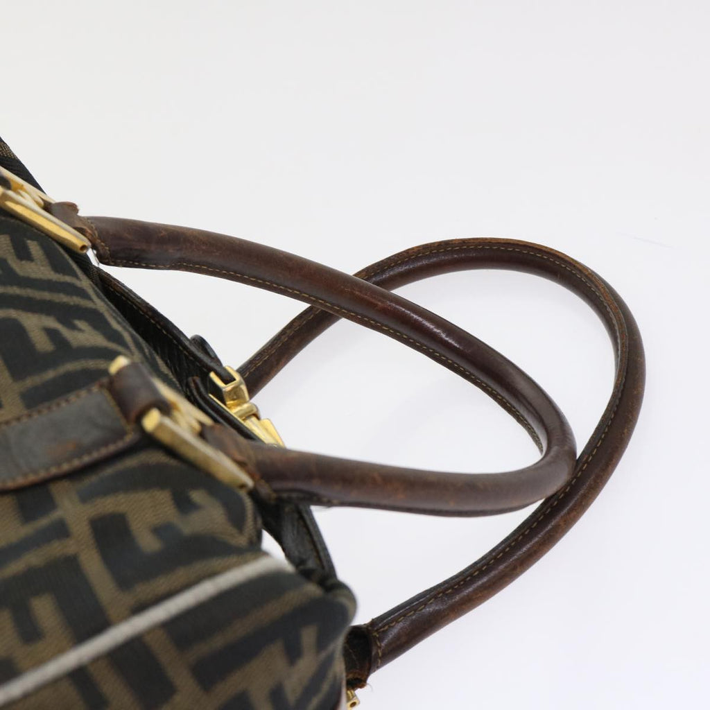 FENDI Zucca Canvas Hand Bag Black Brown  bs7220