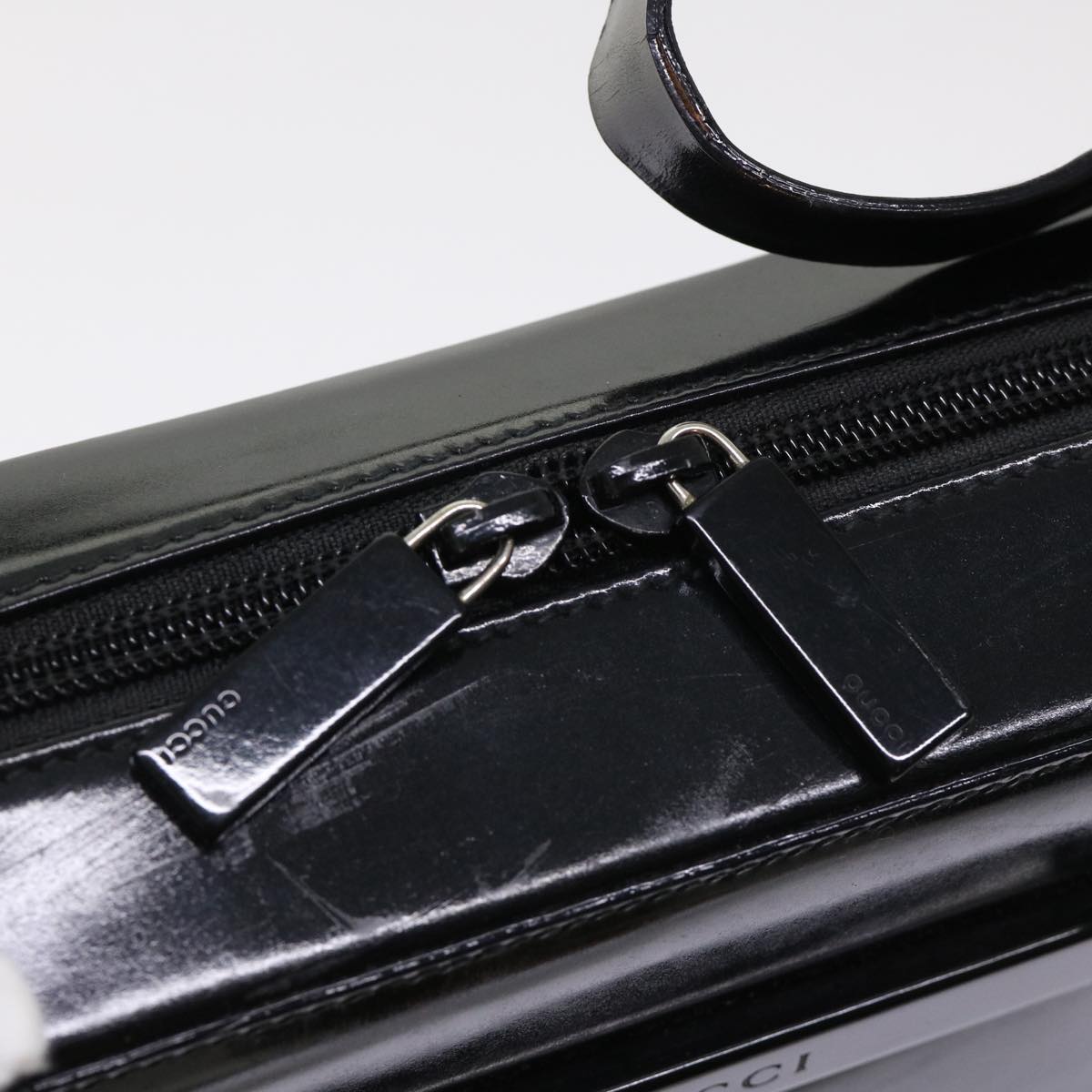 GUCCI Shoulder Bag Patent leather Black 0013091 3754  bs7235