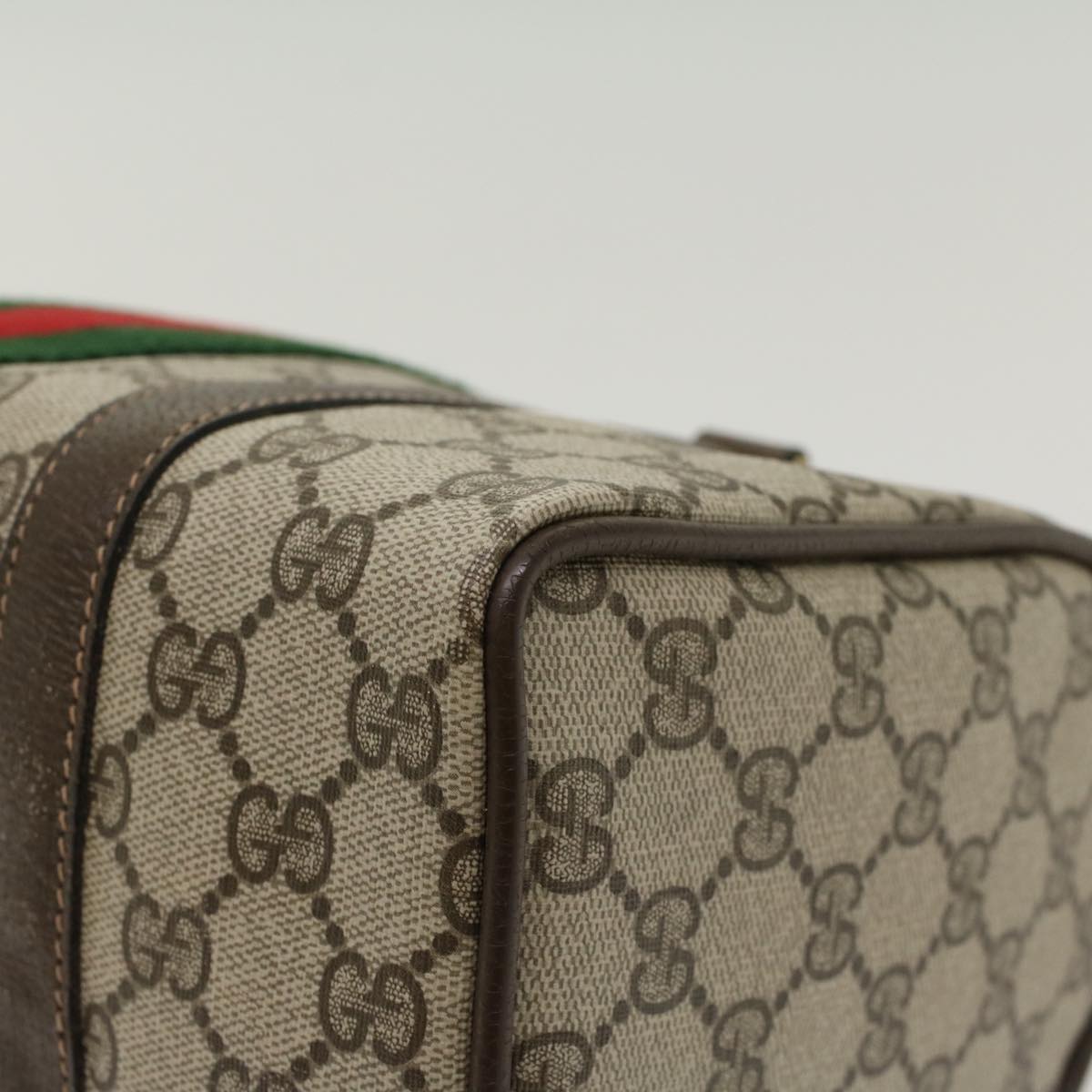 GUCCI GG Canvas Web Sherry Line Boston Bag Beige Red 3902006  bs7253