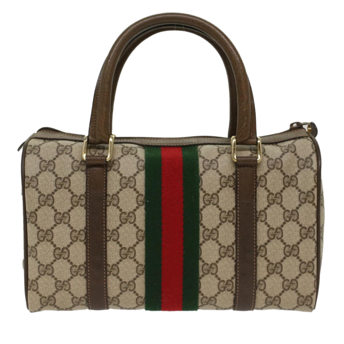 GUCCI GG Canvas Web Sherry Line Boston Bag Beige Red 3902006  bs7253