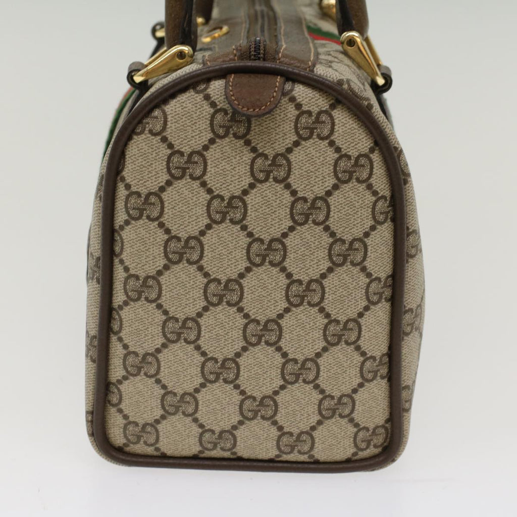 GUCCI GG Canvas Web Sherry Line Boston Bag Beige Red 3902006  bs7253