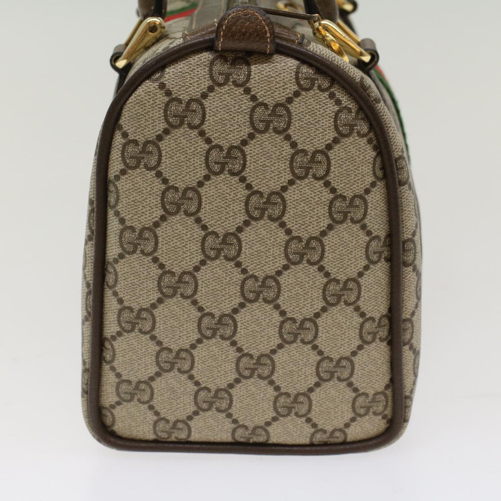 GUCCI GG Canvas Web Sherry Line Boston Bag Beige Red 3902006  bs7253