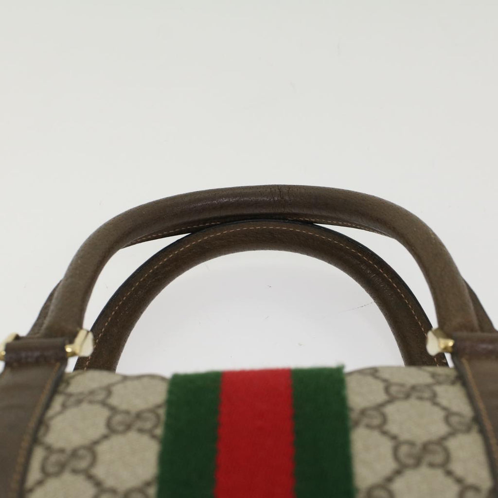 GUCCI GG Canvas Web Sherry Line Boston Bag Beige Red 3902006  bs7253