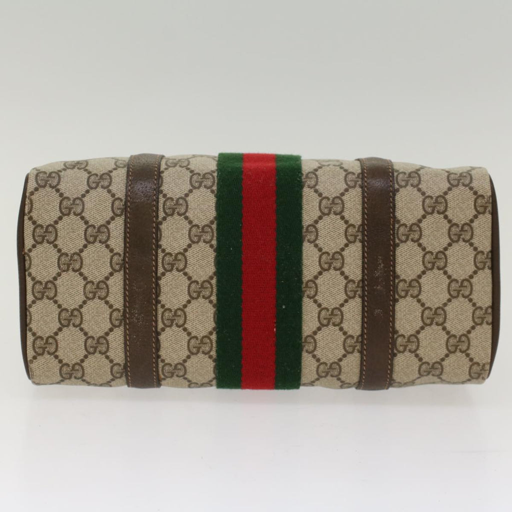 GUCCI GG Canvas Web Sherry Line Boston Bag Beige Red 3902006  bs7253