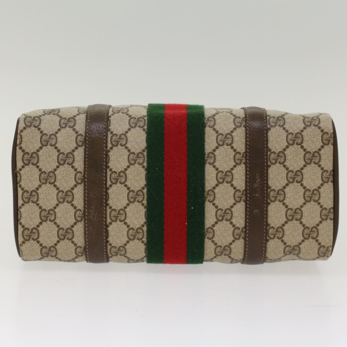 GUCCI GG Canvas Web Sherry Line Boston Bag Beige Red 3902006  bs7253