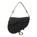 Christian Dior Grained Calfskin Saddle Bag Black
