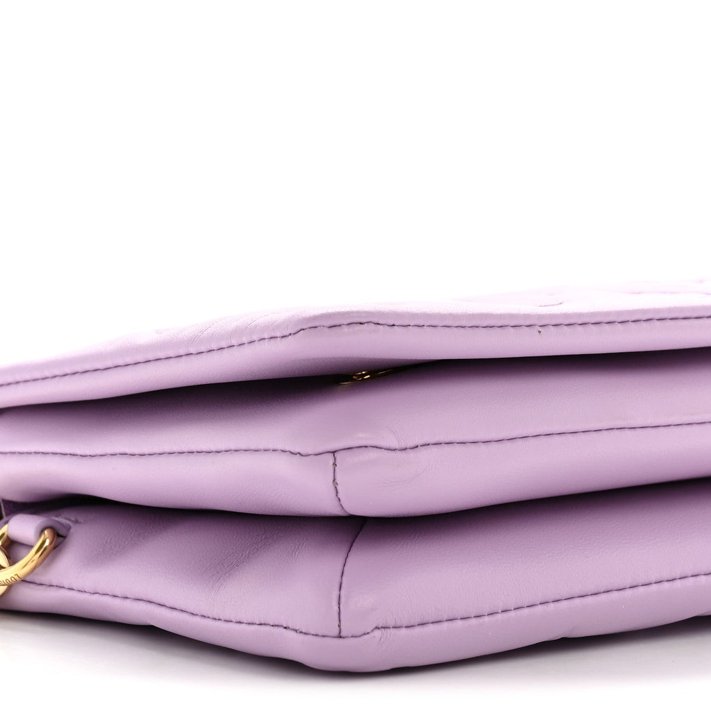 Louis Vuitton Lambskin Embossed Monogram Pochette Coussin Parme