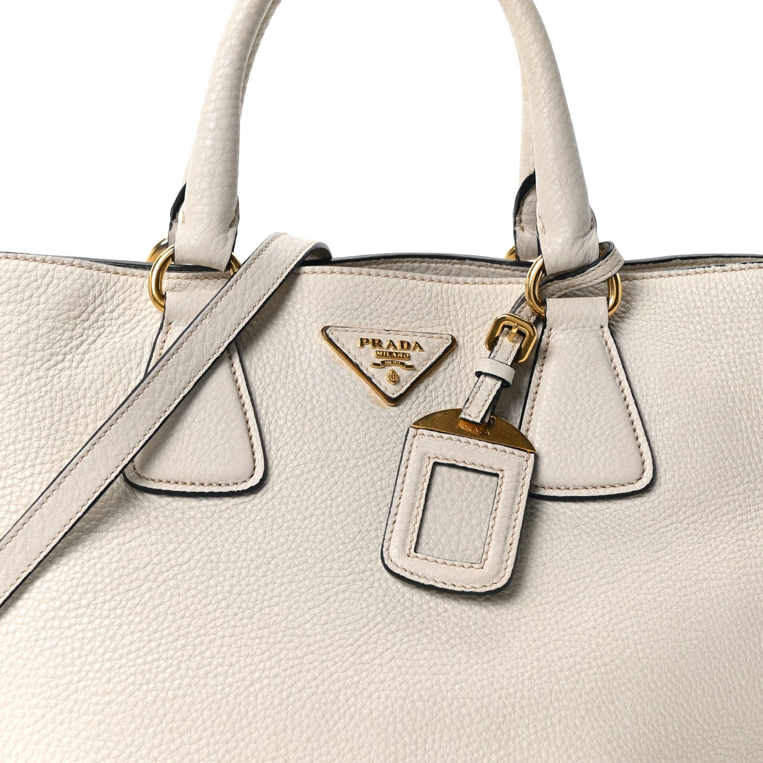 Prada Vitello Daino Tote Talco