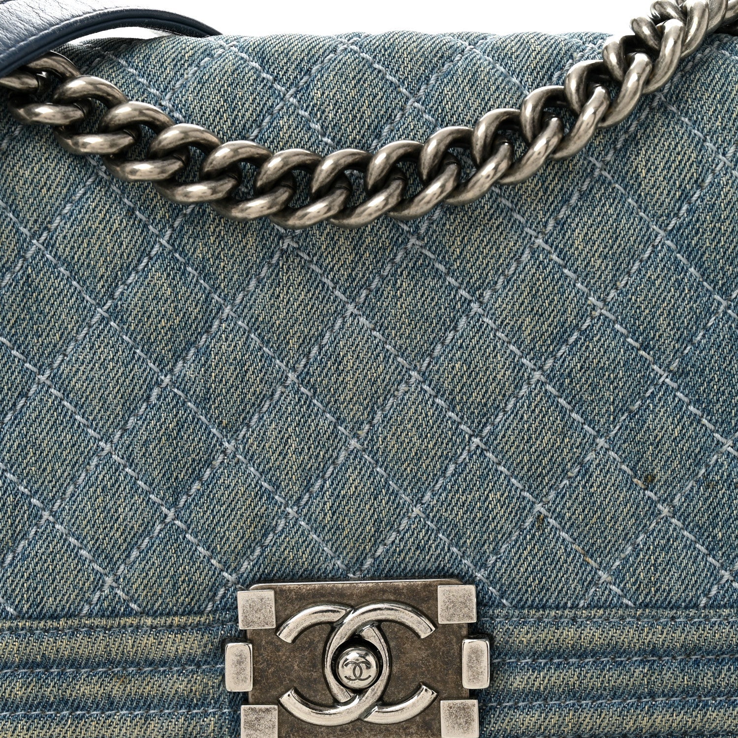 Chanel Denim Quilted Medium Boy Flap Blue