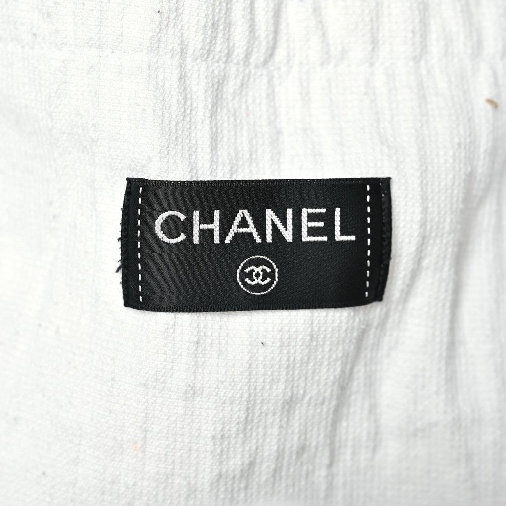 Chanel Terry Cotton CC Beach Tote Towel Set Black White