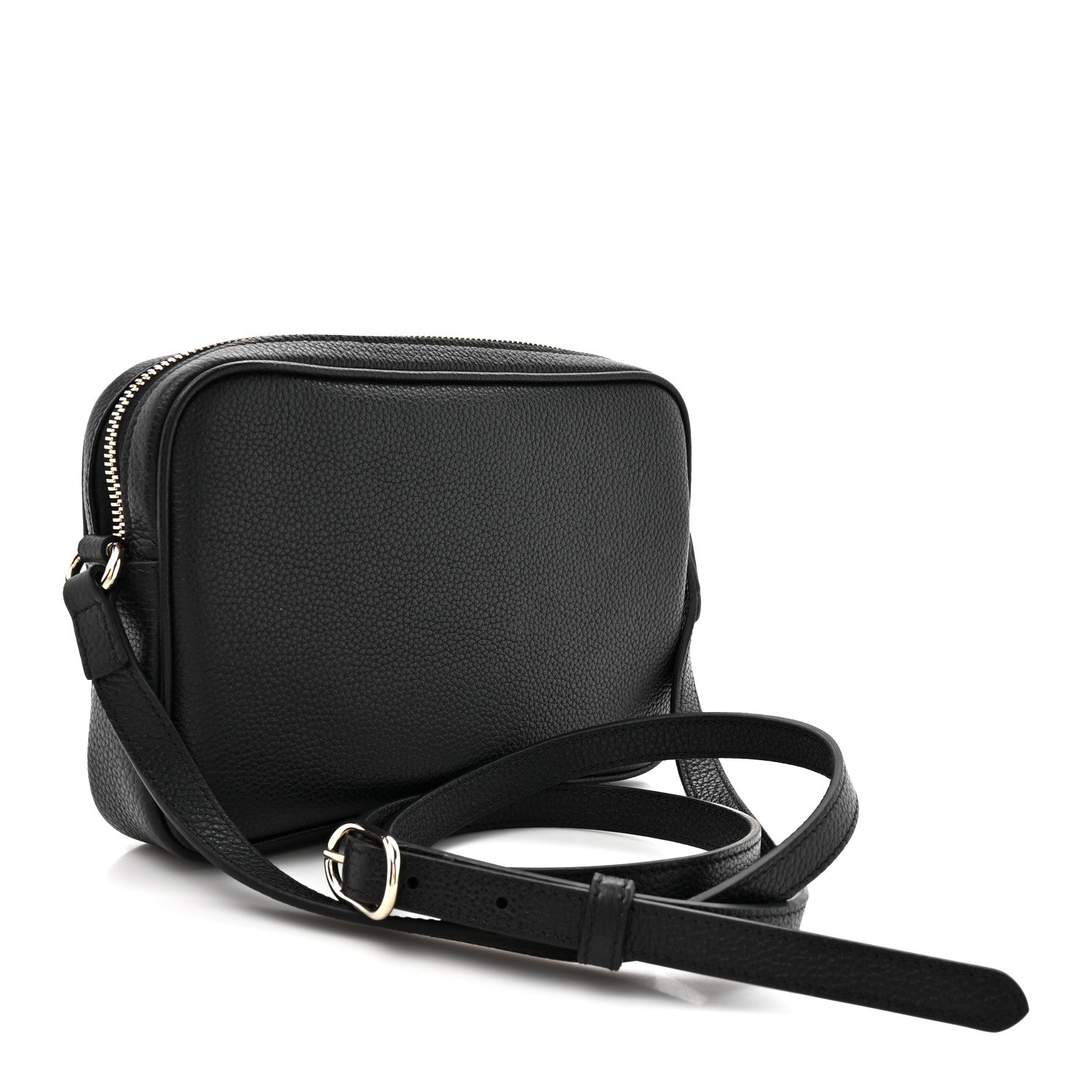 Gucci Pebbled Calfskin Shoulder Bag  Black