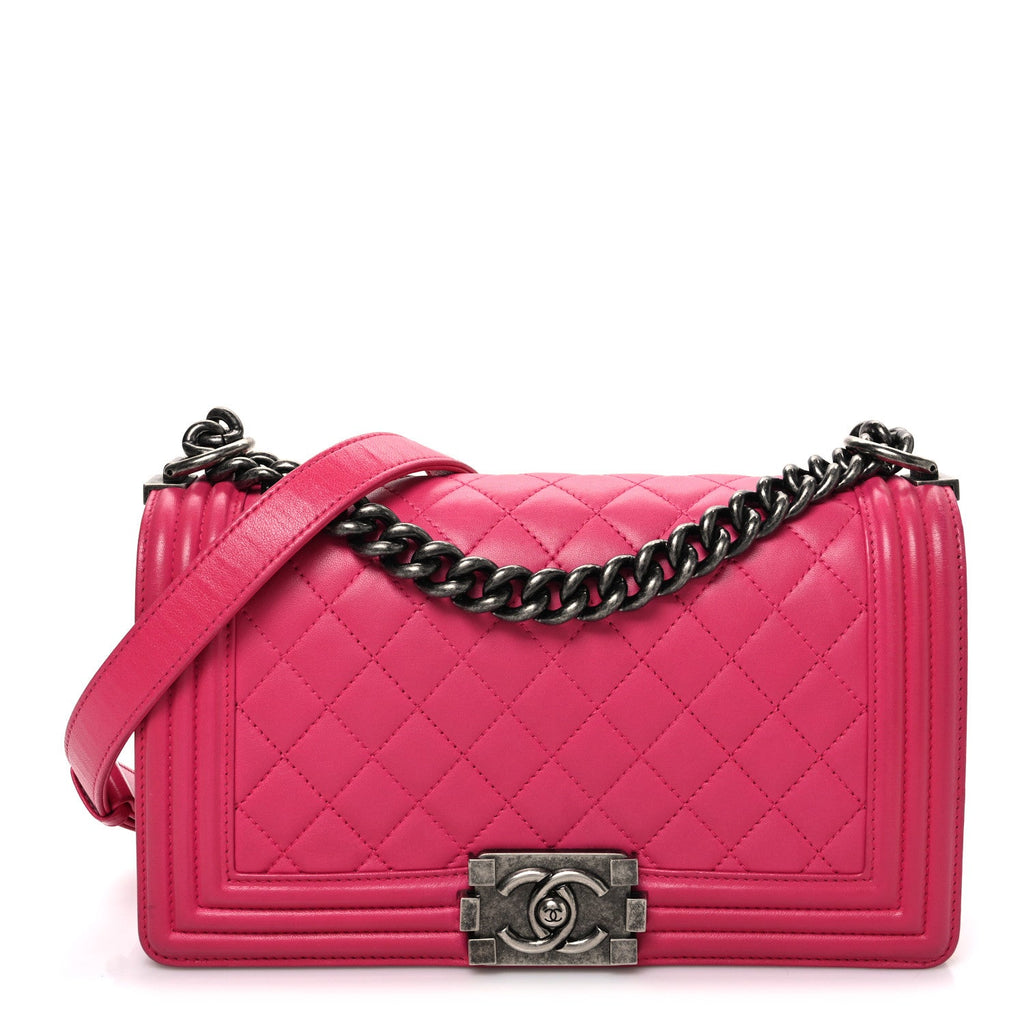 Chanel Lambskin Quilted Medium Boy Flap Pink