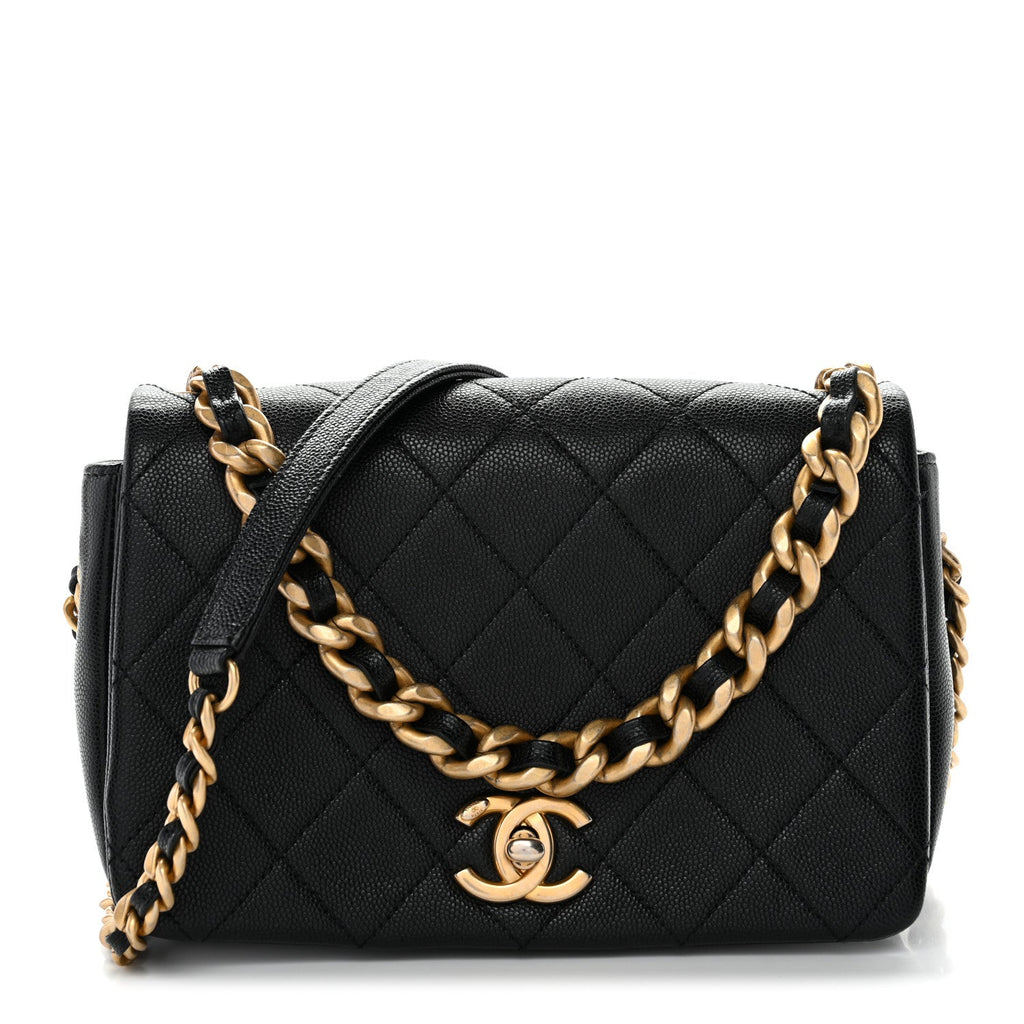 Chanel Caviar Quilted Small Fashion Therapy Flap Bag Black