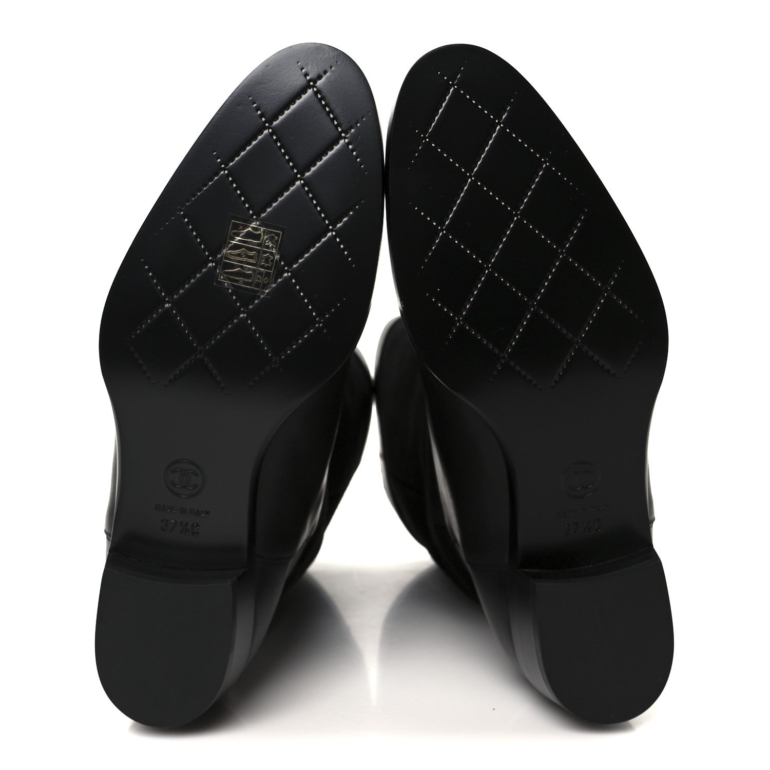 Chanel Suede Calfskin CC Short Boots 37.5 Black